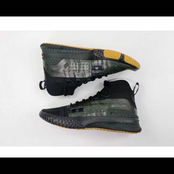 Under Armour Project Rock 1 Camo Green Shoes - Picture 4 of 7